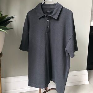 AllSaints Easton Short Sleeve Polo Shirt Men’s L, EUC
